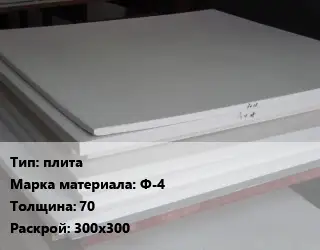 Фторопласт плита плита Ф-4 s=70 300х300